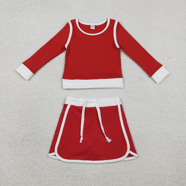 GLD1482 RTS baby girl clothes red sports clothing toddler girl yoga skirt outfit