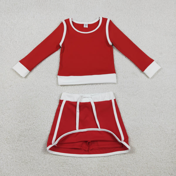 GLD1482 RTS baby girl clothes red sports clothing toddler girl yoga skirt outfit