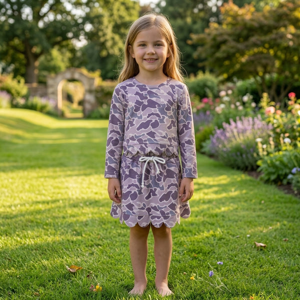 RTS GLD1614 toddler girl clothes camo sports clothing set quick dry scallop skirt set