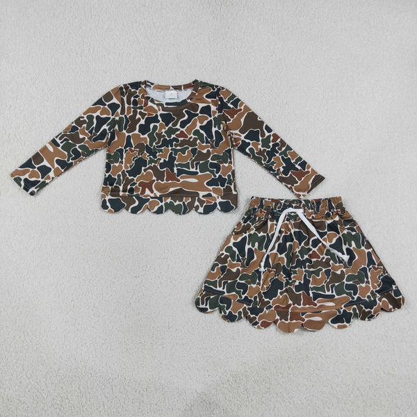 RTS Matching clothing kids girl camo winter outfit yoga sports clothing set‑2026.9.4