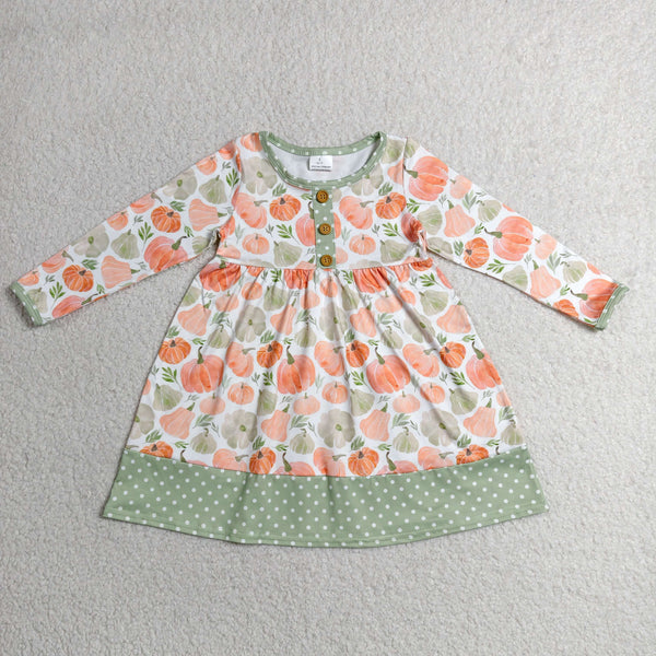 GLD1626 RTS toddler girl clothes pumpkin  girl fall dress halloween clothes