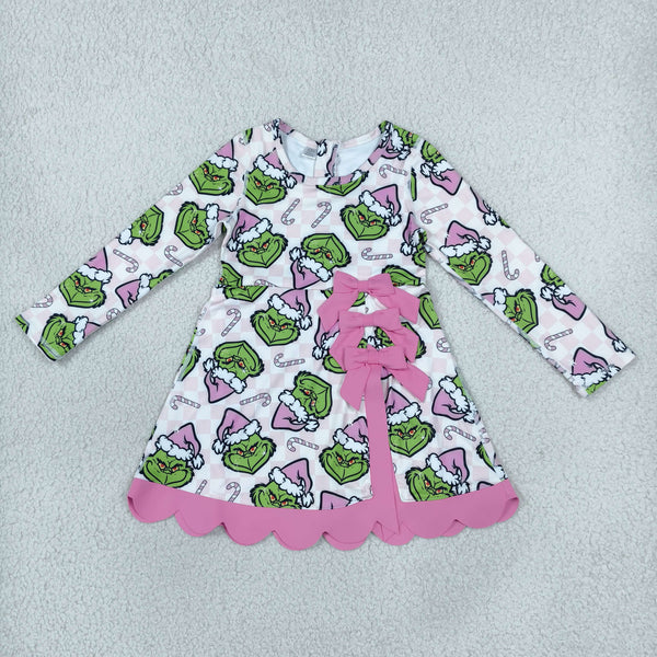 RTS GLD1651 toddler girl christmas clothes cartoon long sleeve scallop yoga dress sports clothes