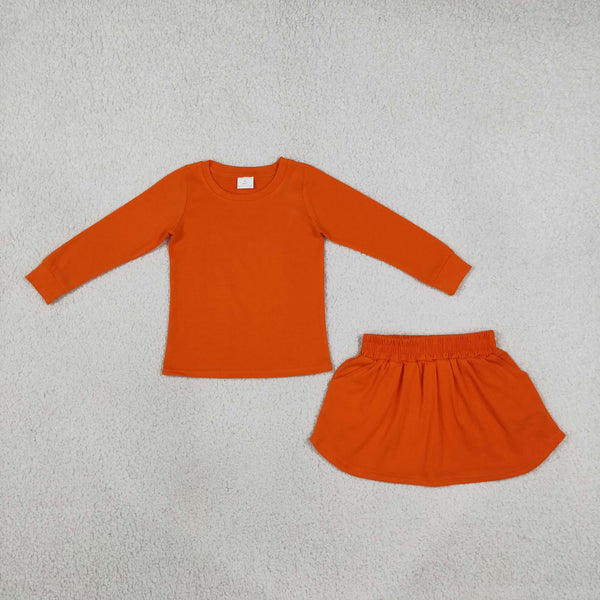 RTS Matching clothing kids fall solid toddler girl long sleeve top and skirt-2026.10.7