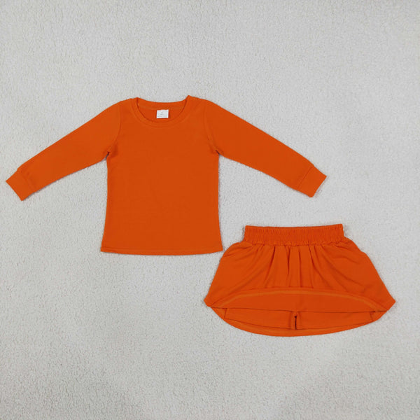 RTS Matching clothing kids fall solid toddler girl long sleeve top and skirt-2026.10.7