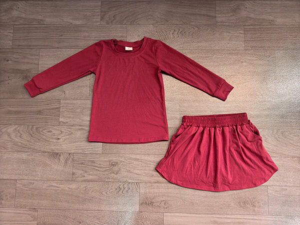 no MOQ GLD1697 pre-order baby girl clothes red print toddler girl skirt outfit-real pic 2026.8.23