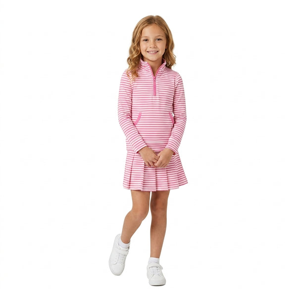RTS GLK0335 toddler girl yoga clothes pink stripe skirt