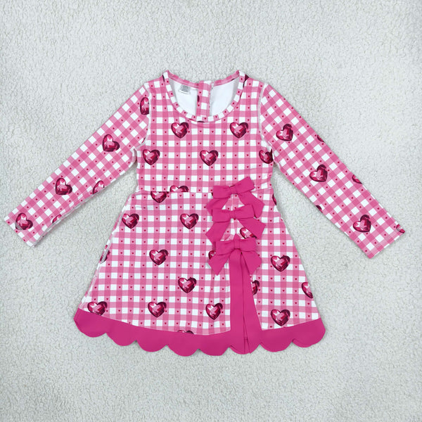 RTS GLD1750 toddler girl clothes heart long sleeve yoga dress Valentines Clothes sports clothes