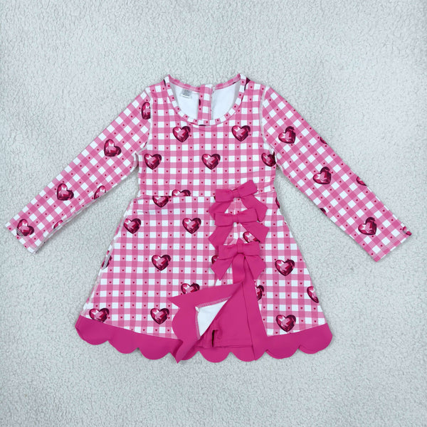 RTS GLD1750 toddler girl clothes heart long sleeve yoga dress Valentines Clothes sports clothes