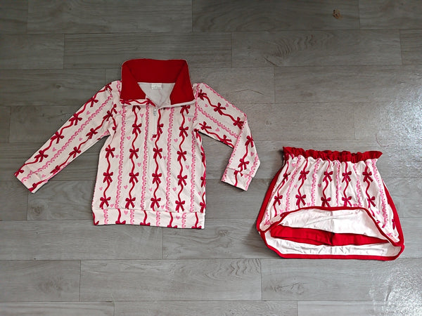 no MOQ GLD1751 pre-order baby girl clothes bows print toddler girl Valentine skirt outfit-real pic 2026.8.27
