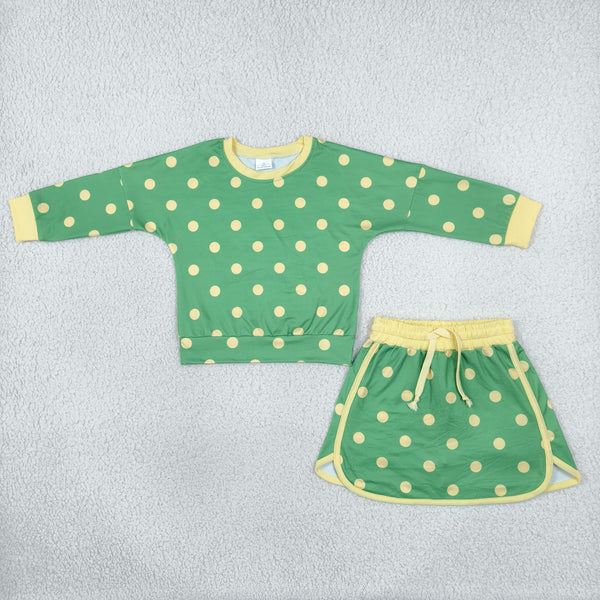 RTS Matching clothing kids polka dot print fall skirt set-2026.10.13