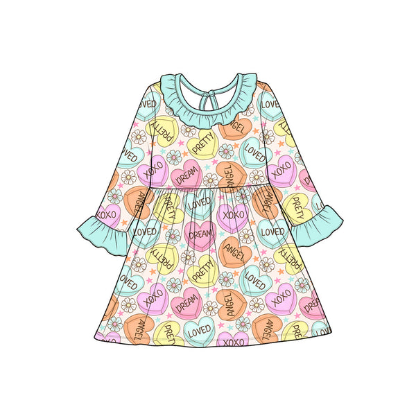 MOQ:5 pcs pre-order Each Style Valentine's Day Love Ruffles Girl¡®s Dress-2026.8.28