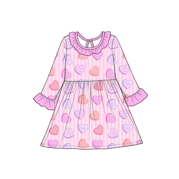 MOQ:5 pcs pre-order Each Style Valentine's Day Love Ruffles Girl¡®s Dress-2026.8.28