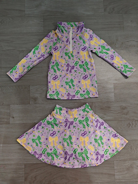 No MOQ GLD1792 pre‑order girl yoga athletic half‑zip top skort set‑real pic 2026.9.15