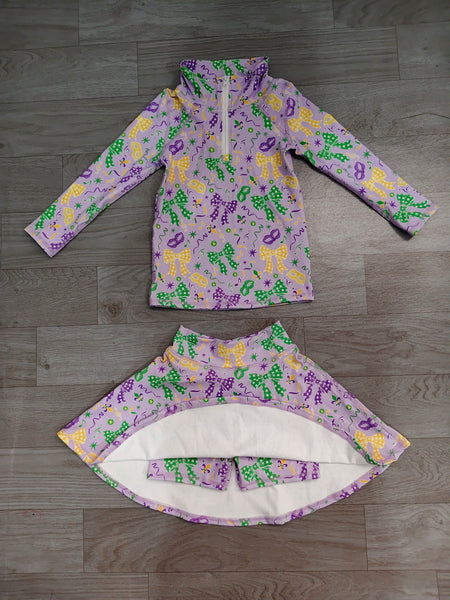 No MOQ GLD1792 pre‑order girl yoga athletic half‑zip top skort set‑real pic 2026.9.15