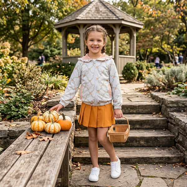 RTS GLD1816 baby girl clothes vine fruit print long sleeve yoga skirt outfit halloween clothes
