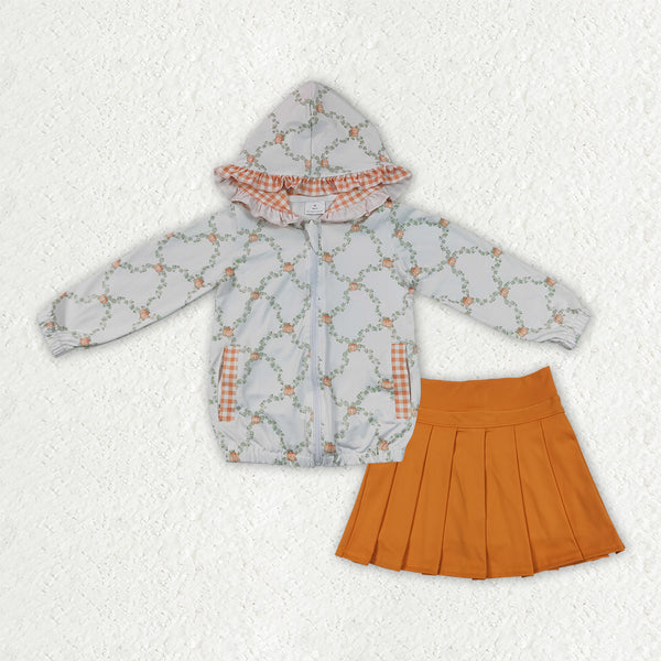 RTS GLD1816 baby girl clothes vine fruit print long sleeve yoga skirt outfit halloween clothes