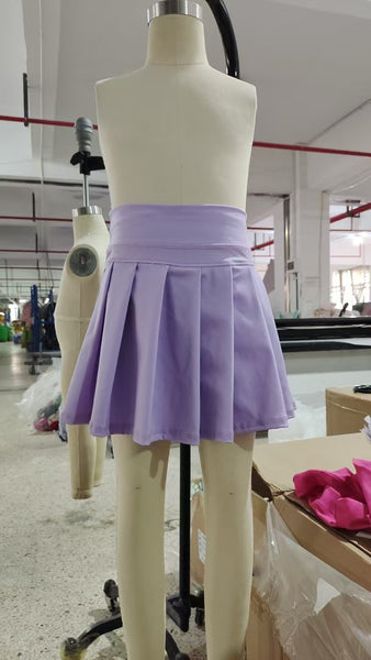 GLK0085 RTS girls clothes purple girl yoga shots skirt atheletic clothes