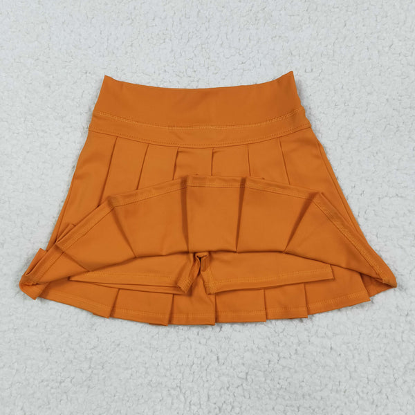 GLK0109 RTS girls clothes orange girl yoga shots skirt sports bottom