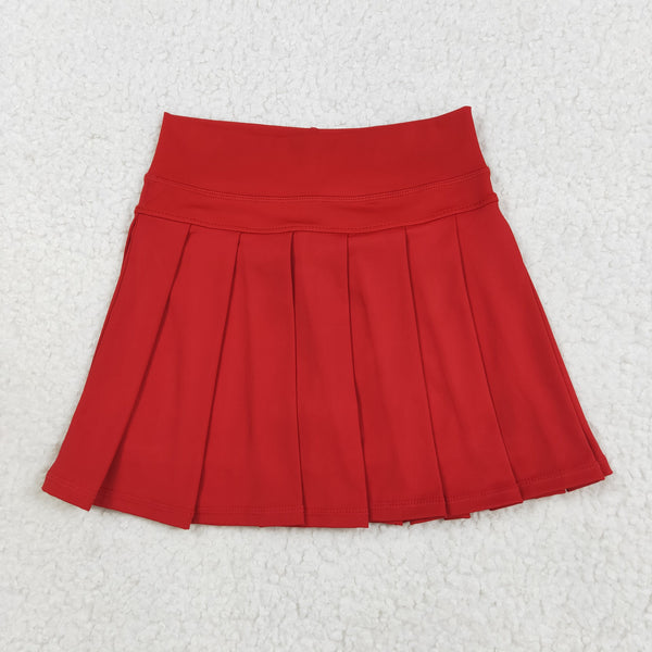 GLK0125 RTS Kids girls clothes  red girl yoga shots skirt Summer Bottom
