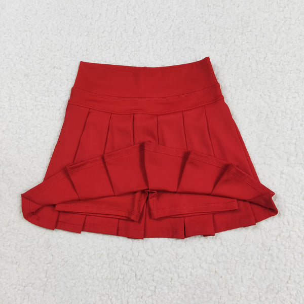 GLK0125 RTS Kids girls clothes  red girl yoga shots skirt Summer Bottom