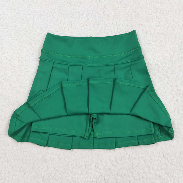 GLK0126 RTS baby girls clothes  green girl yoga shots skirt