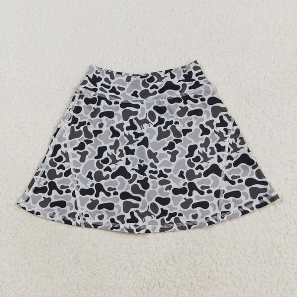 GLK0127 RTS baby girls clothes hunting camo girl yoga shots skirt