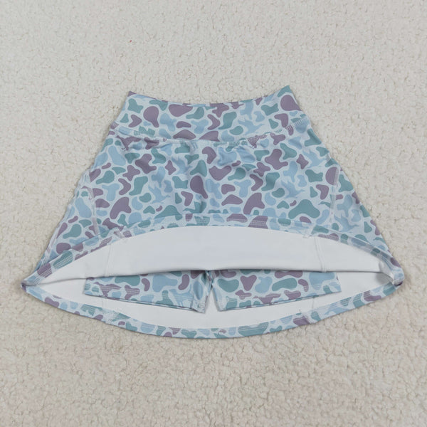 GLK0128 RTS baby girls clothes hunting camo girl yoga shorts skirt