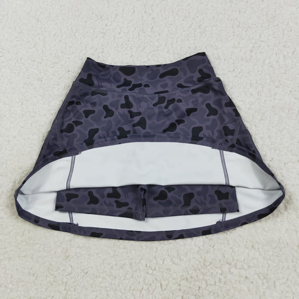 GLK0130 RTS girls clothes hunting black camo girl yoga shots skirt