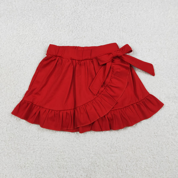 GLK0215 RTS baby girls clothes red girl yoga shots skirt red cotton skirt shorts summer bottom