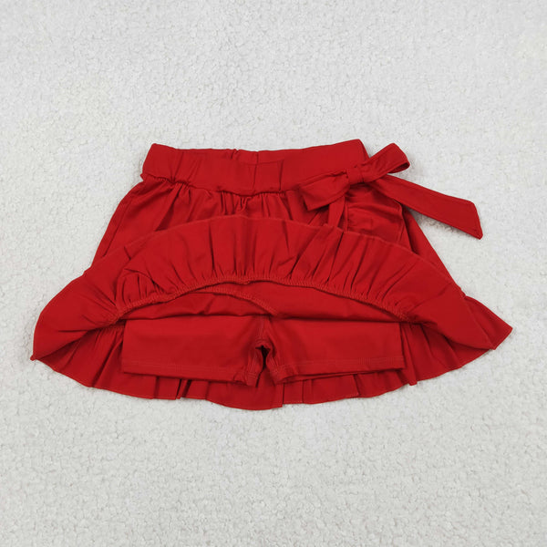 GLK0215 RTS baby girls clothes red girl yoga shots skirt red cotton skirt shorts summer bottom