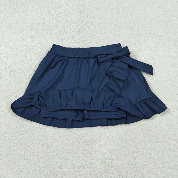 GLK0217 RTS baby girls clothes navy blue girl yoga shots skirt summer bottom