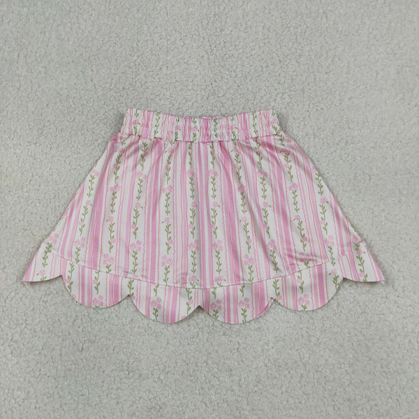 GLK0238 RTS baby girls clothes floral girl shorts skirt scalloped bottom