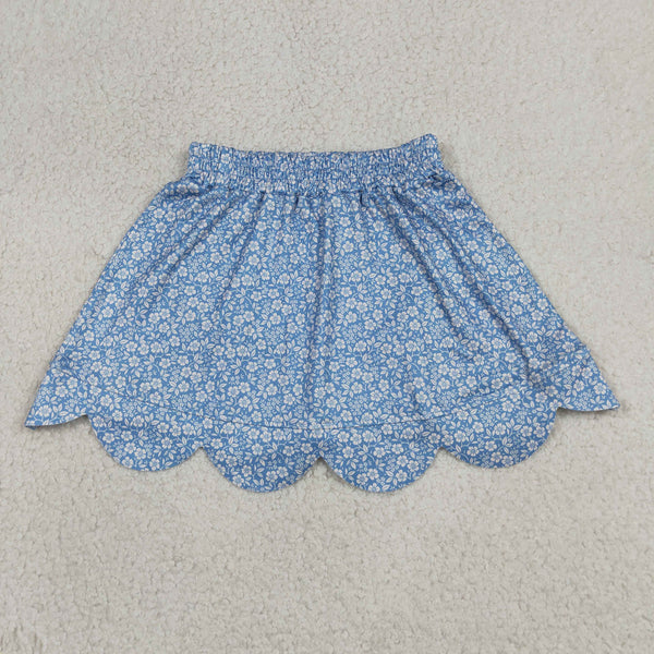 GLK0239 RTS baby girls clothes floral girl shorts skirt scalloped bottom