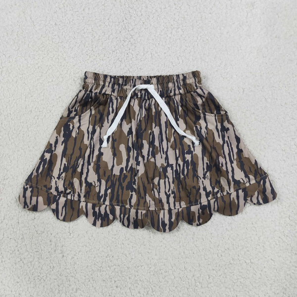 GLK0298 RTS baby girls clothes camo scalloped summer bottom girl shorts skirt