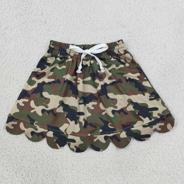 GLK0303 RTS baby girls clothes camo scalloped summer bottom girl shorts skirt
