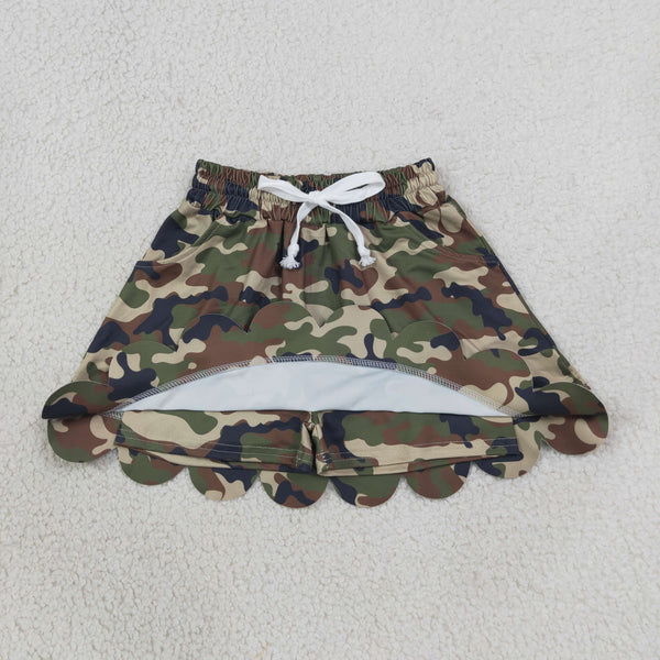 GLK0303 RTS baby girls clothes camo scalloped summer bottom girl shorts skirt