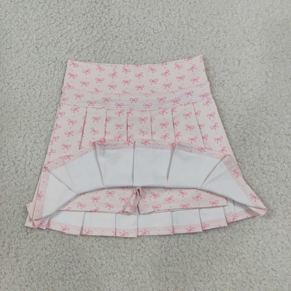 GLK0305 RTS baby girls clothes pink bow girl yoga shots skirt bottom