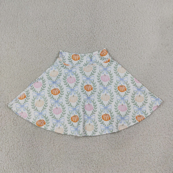 GLK0317 RTS baby girls clothes pumpkin halloween clothes girl  yoga shots skirt