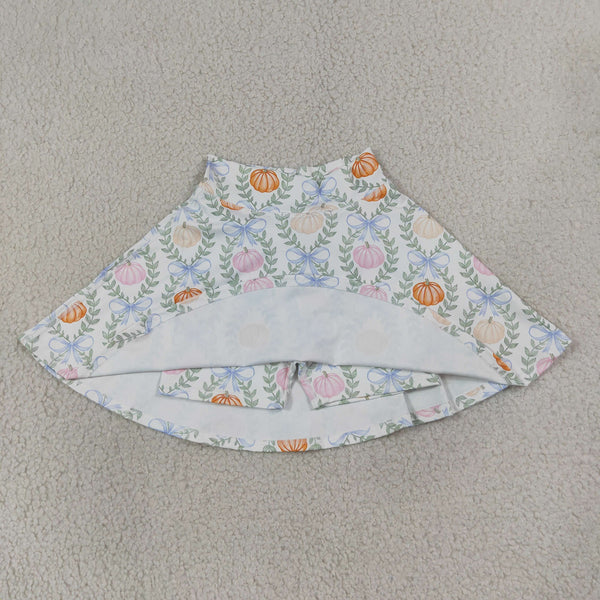 GLK0317 RTS baby girls clothes pumpkin halloween clothes girl  yoga shots skirt