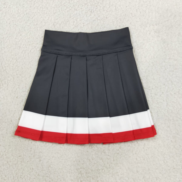 RTS Matching clothing kids yoga solid polo color block pleated skirt toddler girl short sleeve outfit-2026.10.7