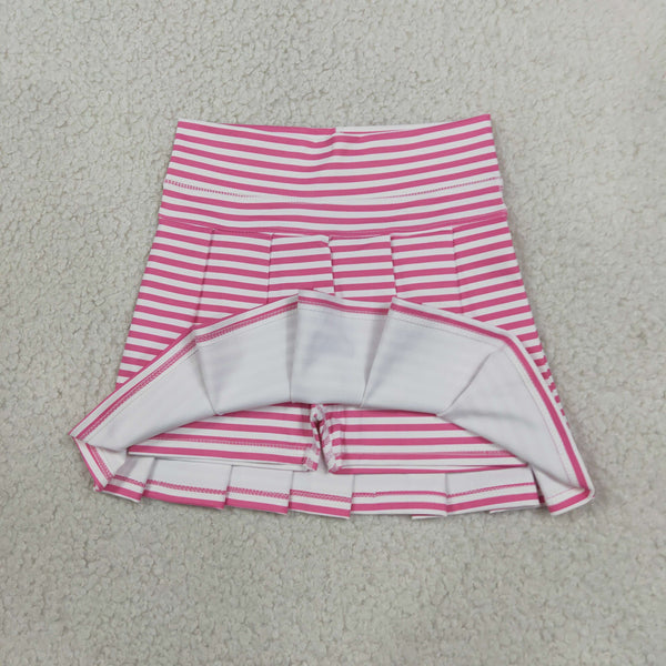 RTS GLK0335 toddler girl yoga clothes pink stripe skirt