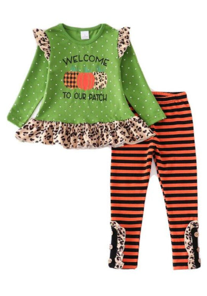 GLP0038 baby girl clothes green halloween outfits