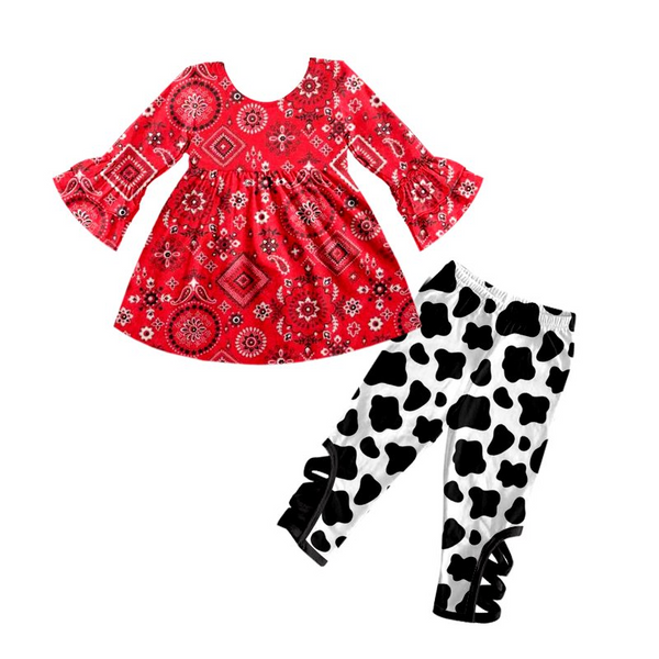 GLP0091 baby girl clothes red cow winter outfits-promotion 2024.9.14 $5.5