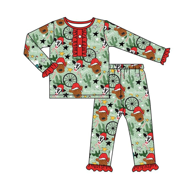 cow christmas sleepwear matching christmas pajamas set