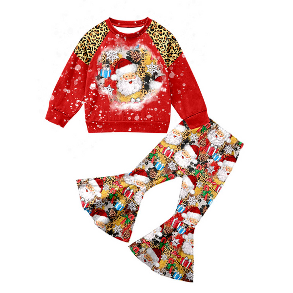 GLP0323 red santa claus baby girl clothes toddler christmas outfit