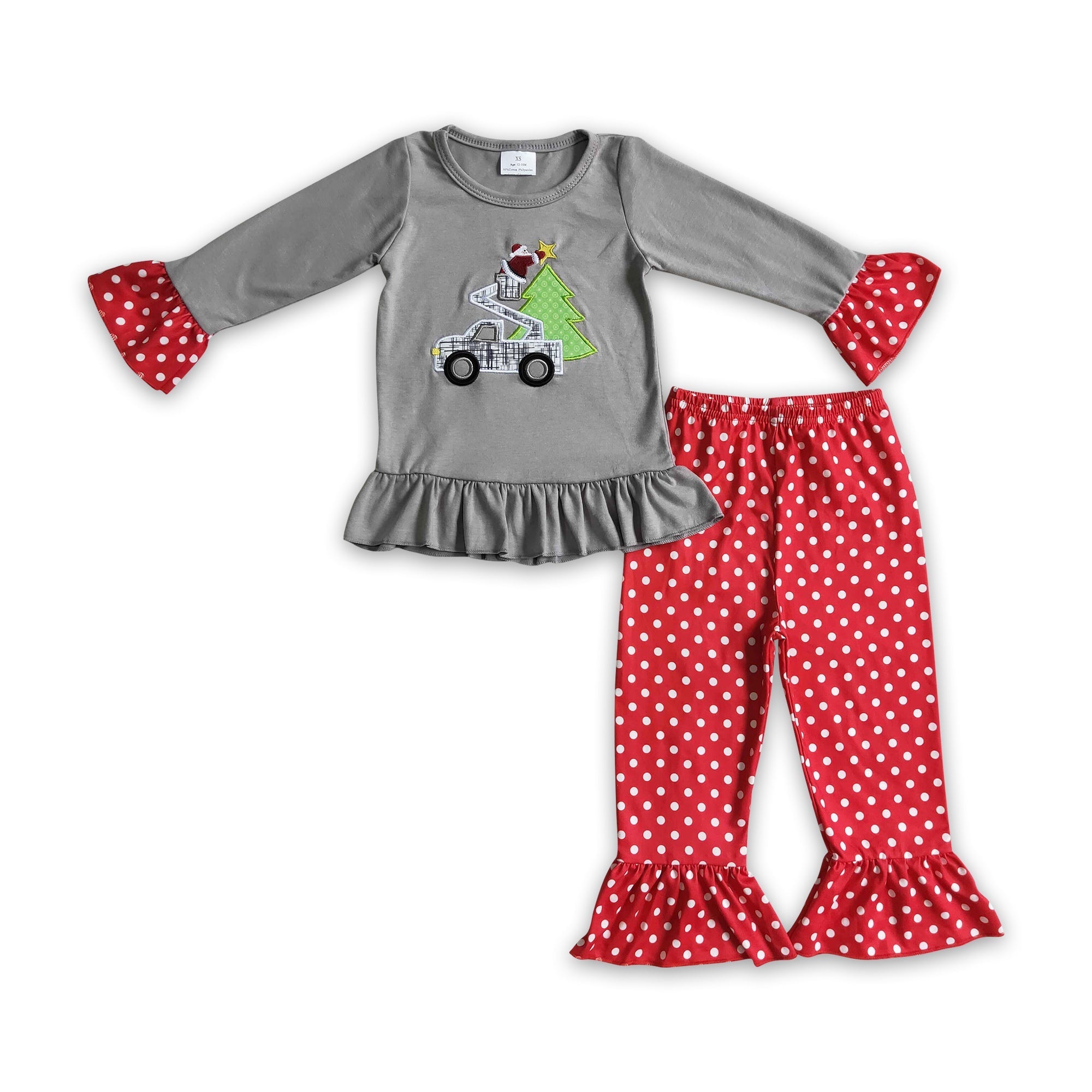 GLP0332 baby girl clothes tree embroidery christmas outfits