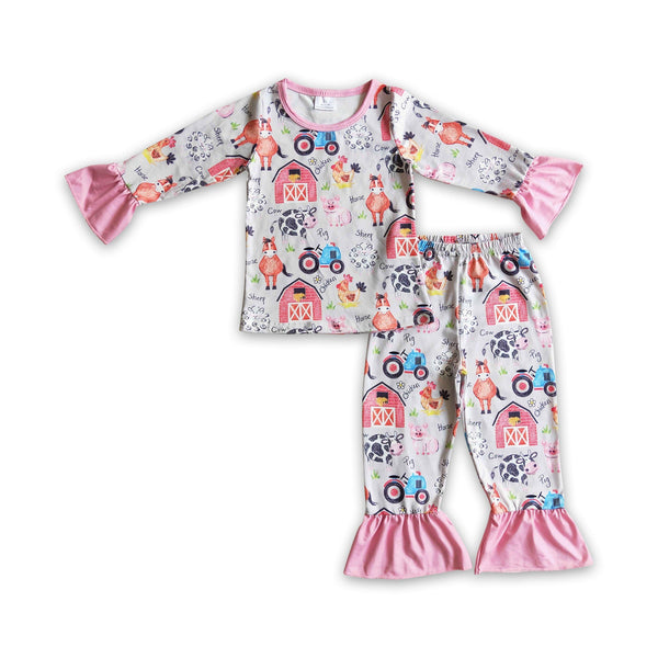 toddler clothes farm matching pajamas set