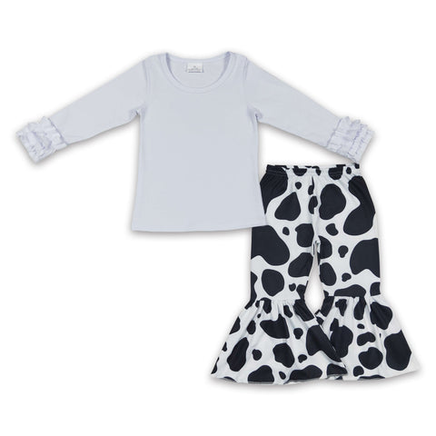 GLP0408 baby girl clothes white cow winter outfits