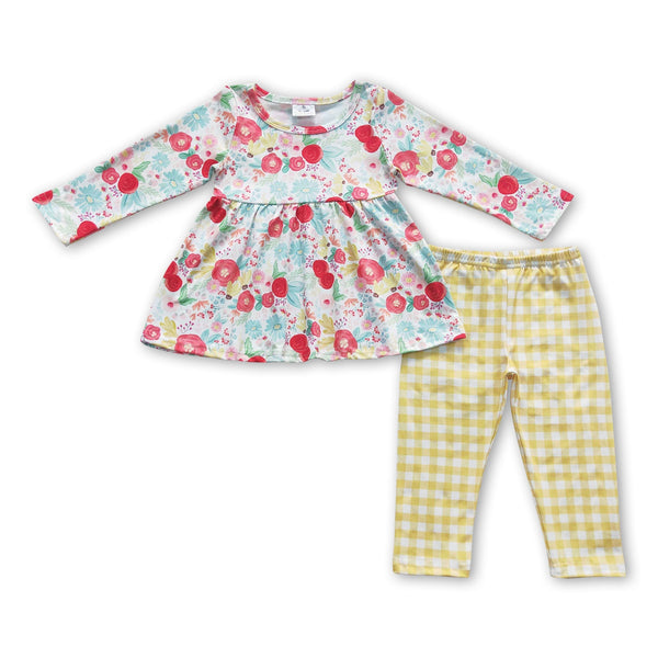 GLP0581 toddler girl clothes floral girl winter outfit