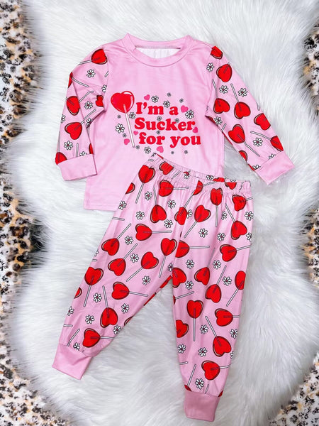 GLP1089 pre-order toddler girl clothes girl I?¡¥m a sucker for you valentines day outfit